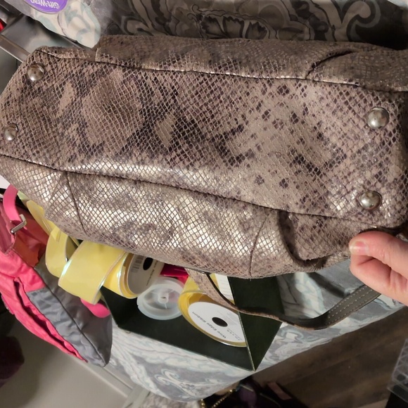 Coach Grey Brown Embossed Exotic Python Snakeskin Soho Bag - Picture 8 of 8